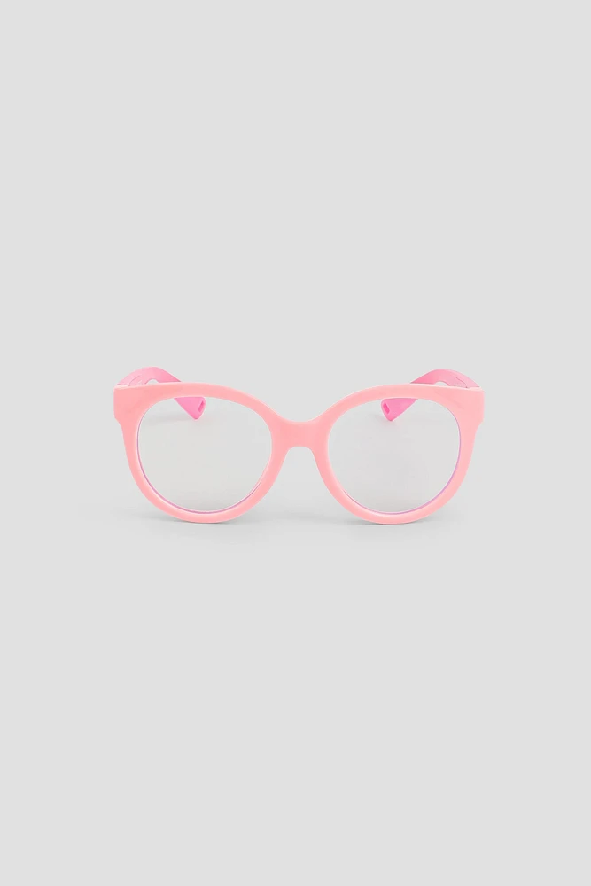 Ardene Kids Blue Light Blocking Round Glasses in Light Pink