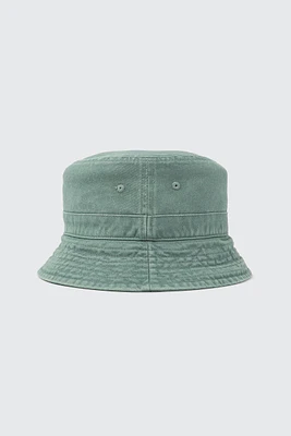 Ardene Green Washed Effect Bucket Hat in Medium Green | 100% Cotton