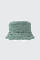 Ardene Green Washed Effect Bucket Hat in Medium Green | 100% Cotton