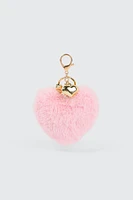 Ardene Plushie Heart Keychain in Light Pink