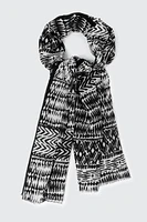 Ardene Printed Scarf in Black | Polyester