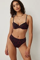 Ardene High Leg Cheeky Bikini Bottom | Size Small | Polyester/Nylon/Spandex | Microfiber
