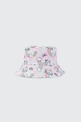 Ardene Kids Reversible Unicorn Bucket Hat | 100% Cotton