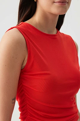 Ardene Ruched Mesh Tank Top in | Size | Polyester/Spandex