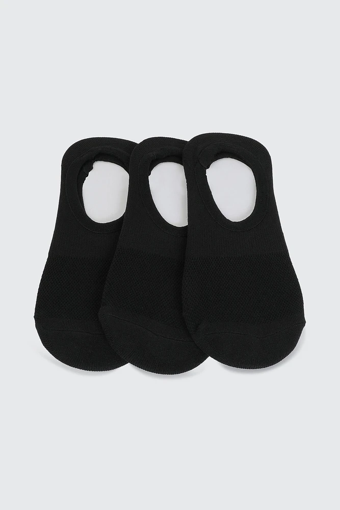 Ardene 3-Pack Shoe Liners in Black | Polyester/Spandex