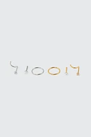 Ardene 6-Pack Pearl & Crystal Nose Piercings