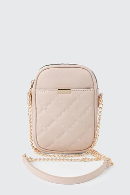 Ardene Quilted Phone Bag in Light Pink | 100% Recycled Polyester | Eco-Conscious