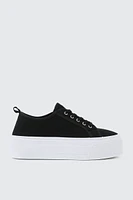Ardene Canvas Platform Sneakers in Black | Size | Eco-Conscious