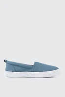 Ardene Slip On Shoes in Medium Blue | Size 7 | Eco-Conscious