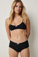Ardene Pointelle Boyshort Panty in Black | Size XS | Polyester/Rayon