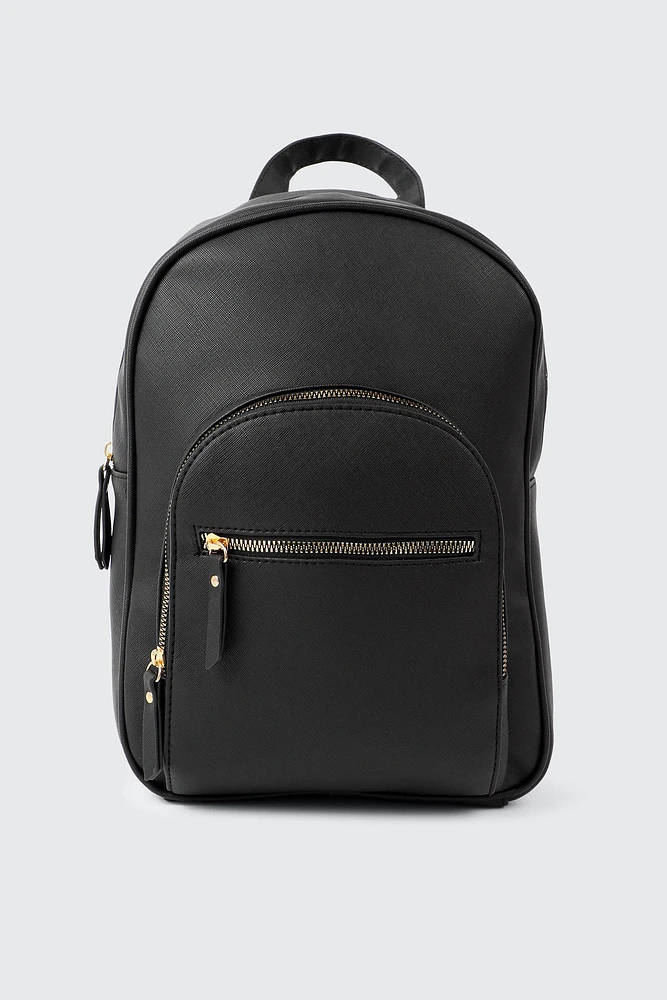 Ardene Faux Leather Backpack in Black | 100% Recycled Polyester/Faux Leather | Eco-Conscious