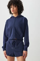 Ardene French Terry Shorties in Dark Blue | Size | Polyester/Cotton | Eco-Conscious
