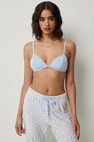 Ardene Lace Triangle Bralette in Light Blue | Size XS | Nylon/Elastane