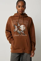 Ardene Graphic Oversized Hoodie in | Size Small | Polyester/Cotton | Fleece-Lined
