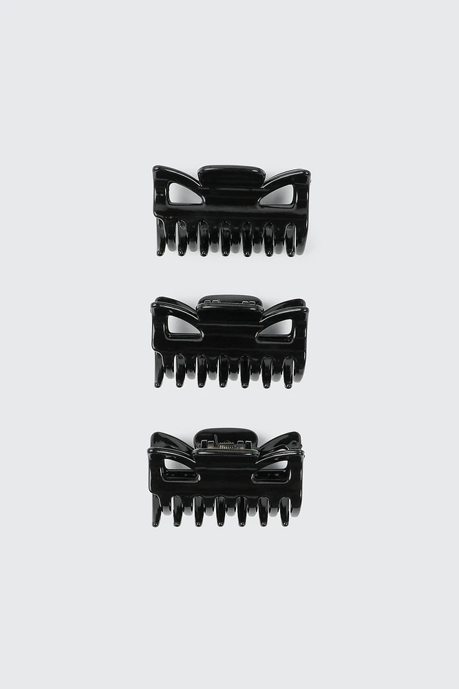 Ardene 3-Pack Hair Claws in Black