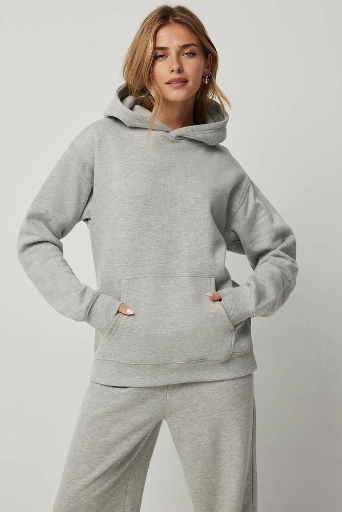 Ardene Solid Hoodie in | Size | Polyester/Cotton | Fleece-Lined | Eco-Conscious