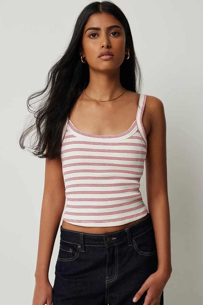 Ardene Basic Ribbed Scoop Neck Tank Top in | Size | Cotton/Elastane | Eco-Conscious
