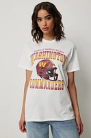 Ardene Oversized Commanders T-Shirt in White | Size Small | 100% Cotton