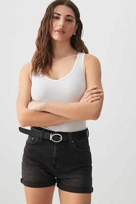 Ardene High Rise Denim Short Shorts in | Size | Cotton/Elastane