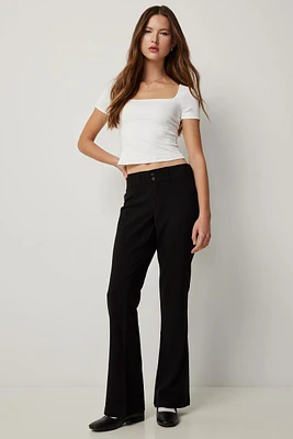 Ardene Flared Trousers in Black | Size | Polyester/Rayon/Spandex