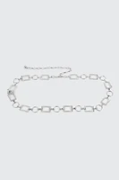 Ardene Chain Belt with Round & Square Links in Silver