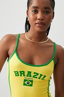 Ardene Destination Tank Top in Yellow | Size Large | Polyester/Spandex