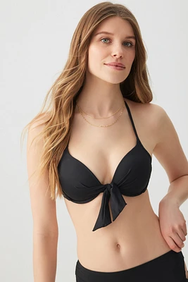 Ardene Front Knot Bikini Top in | Size | Polyester/Nylon/Elastane | Microfiber