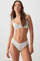 Ardene Cotton Cheeky Panty Panty in Light Grey | Size | Spandex/Cotton