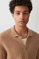 Ardene Man Knitted Short Sleeve Shirt For Men in Brown | Size XL | 100% Cotton