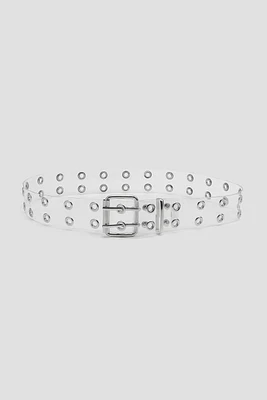 Ardene Clear Eyelet Belt | Size Small