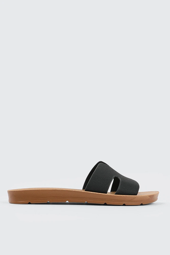 Ardene H-Strap Sandals in | Size | Faux Leather | Eco-Conscious