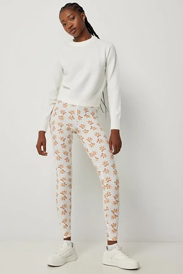 Ardene Festive Leggings in White | Size | Polyester/Spandex
