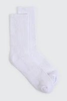 Ardene 2-Pack Cotton Sport Crew Socks in White | Polyester/Cotton/Elastane