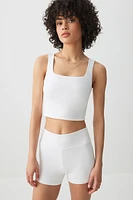 Ardene Butter Crop Double Layer Tank Top in | Size | Nylon/Elastane