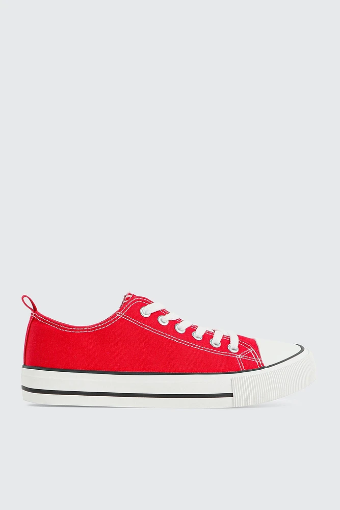 Ardene Low Top Sneakers with Toe Cap in | Size | Rubber | Eco-Conscious