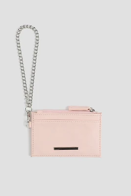 Ardene Faux Leather Cardholder in Light Pink | 100% Recycled Polyester/Faux Leather | Eco-Conscious