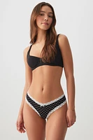Ardene Cotton Cheeky Panty Panty in Black | Size | Spandex/Cotton