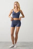 Ardene French Terry PJ Shorts in Dark Blue | Size Small | Rayon/Spandex