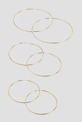 Ardene 3-Pack of Hoop Earrings in Gold | Stainless Steel