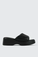 Ardene Puff Strap Platform Sandals in | Size | Faux Leather | Eco-Conscious
