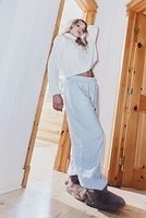 Ardene Printed Flannel PJ Pants in Light Blue | Size Large | 100% Cotton