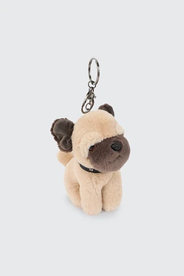 Ardene Plushie Dog Charm in Beige