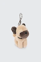 Ardene Plushie Dog Charm in Beige