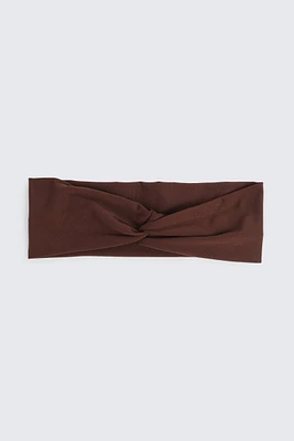 Ardene Knotted Headwrap in Brown | Polyester
