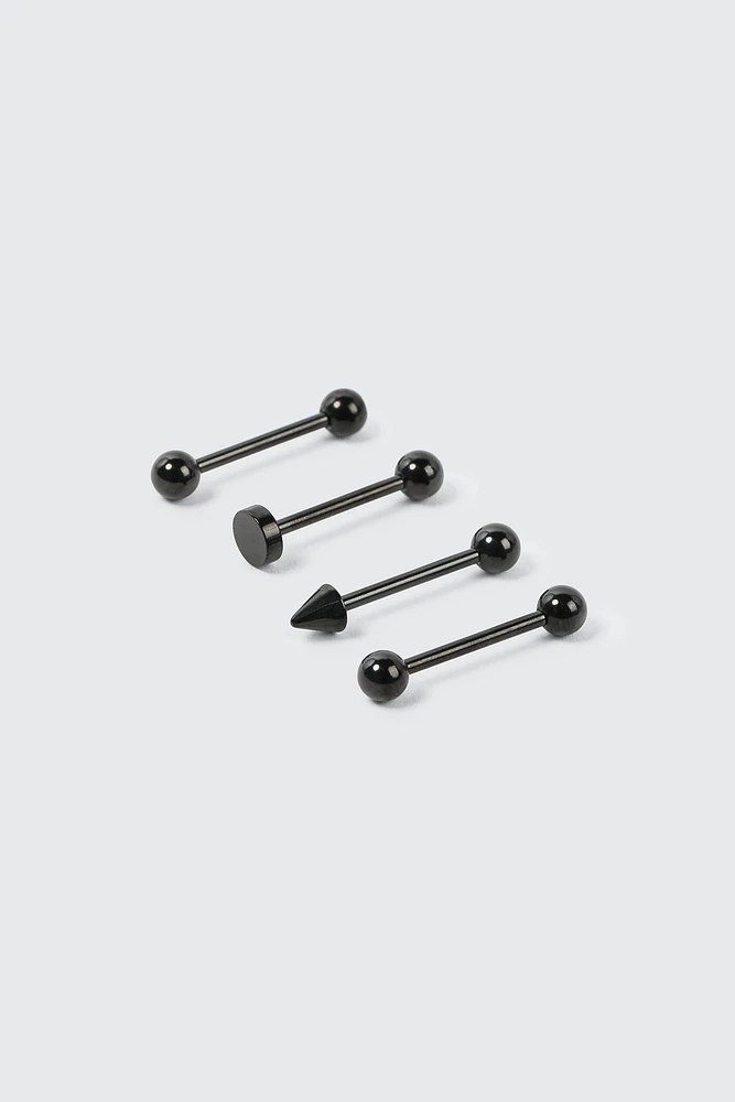 Ardene 4-Pack Black Tongue Piercings