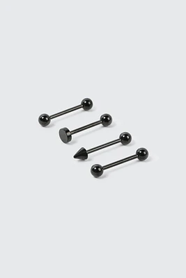 Ardene 4-Pack Black Tongue Piercings