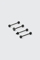 Ardene 4-Pack Black Tongue Piercings