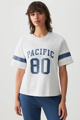 Ardene Relaxed Football T-Shirt in Saltstone Grey | Size | 100% Cotton