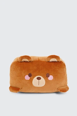 Ardene Teddy Bear Hand Warmer Pillow in Cognac