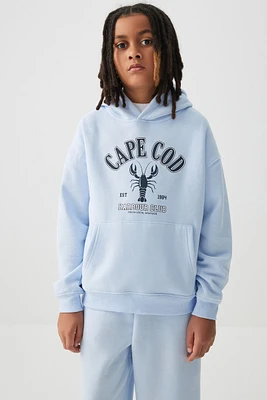 Ardene Kids Graphic Hoodie in Light Blue | Size | Polyester/Cotton | Fleece-Lined